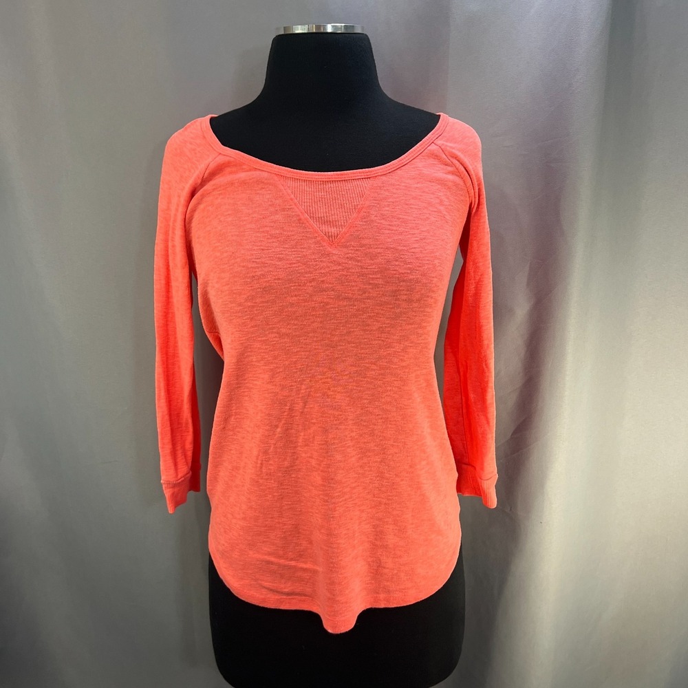 Motherhood Maternity Top Womens Small Vibrant Red Knit Scoop Neck Long Sleeve
